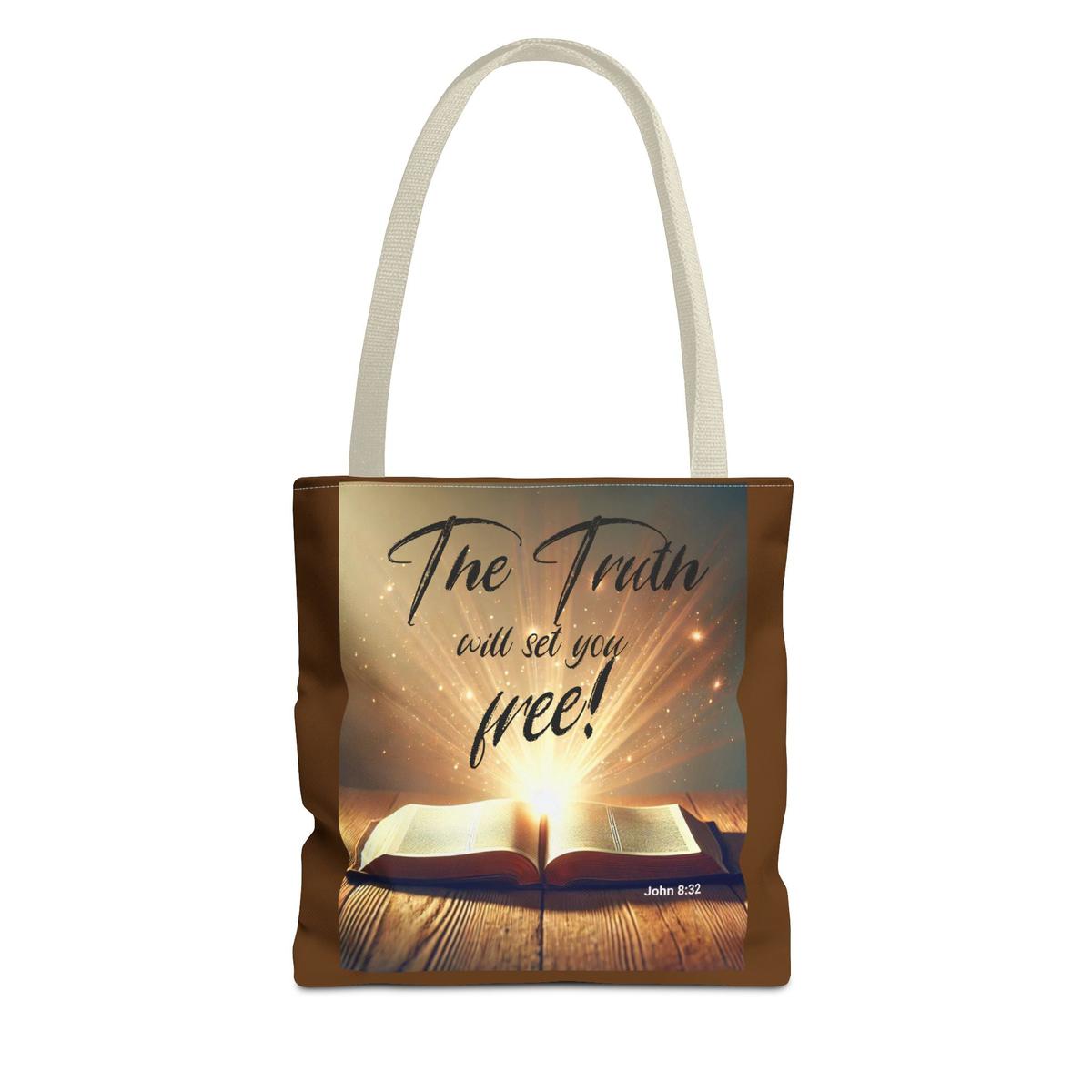 Bible Tote Bag, Christian Faith Tote, The Truth Will Set You Free, Religious Book Bag, Inspirational Carryall, Illuminated Scriptures,
