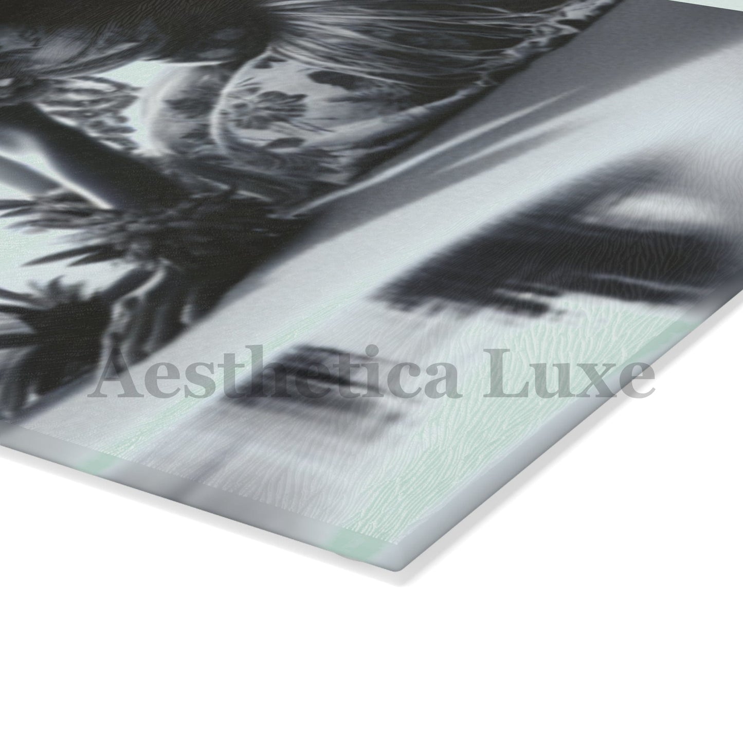 Tropical Hula Girl Glass Cutting Board - Elegant Kitchen Decor for Cooking & Entertaining