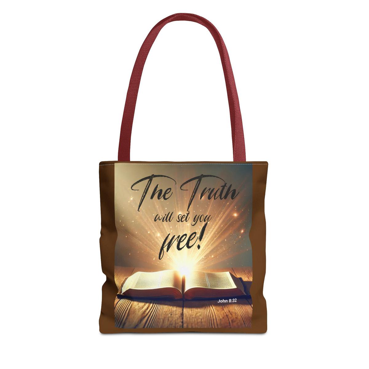 Bible Tote Bag, Christian Faith Tote, The Truth Will Set You Free, Religious Book Bag, Inspirational Carryall, Illuminated Scriptures,