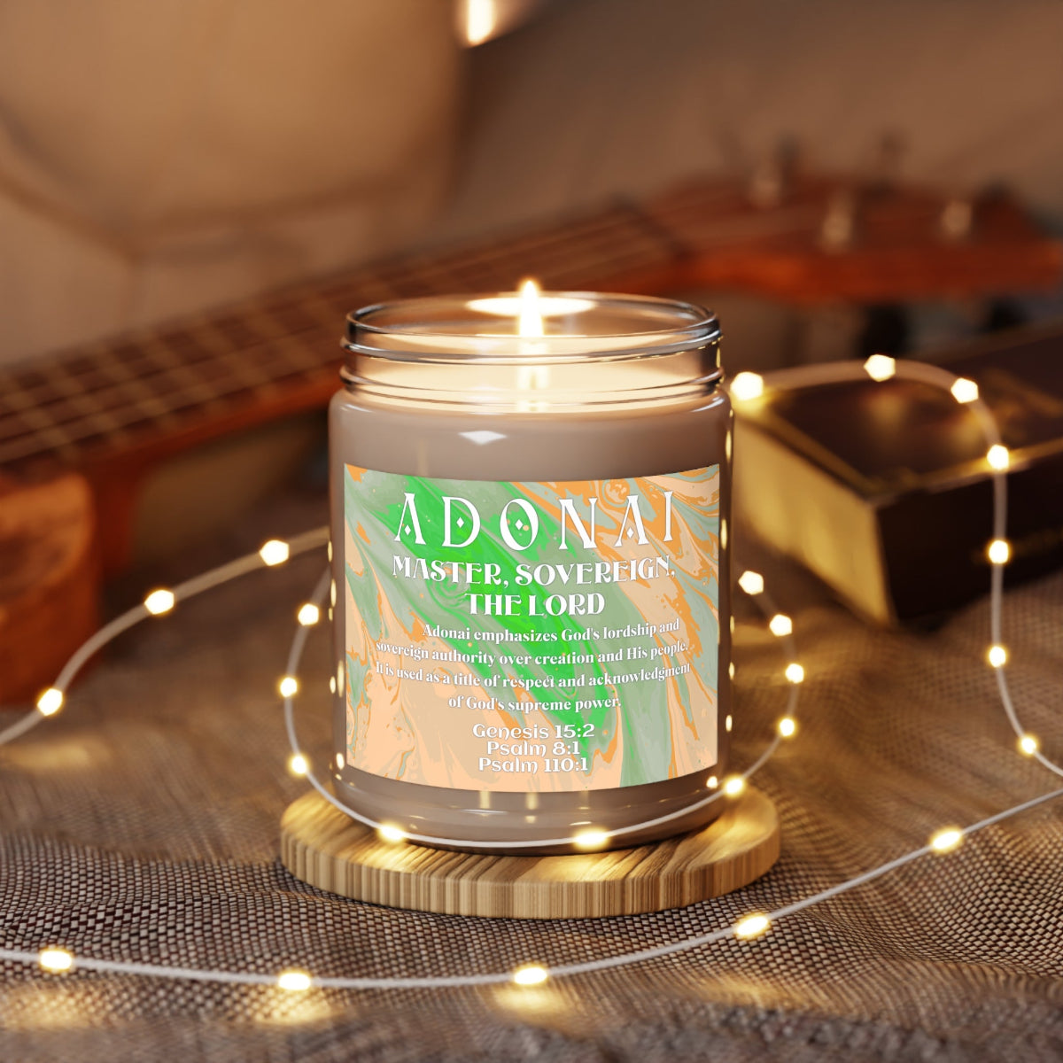 Scented Candle - Adonai, Names of God Series, Bible Study Accompaniment, 9oz