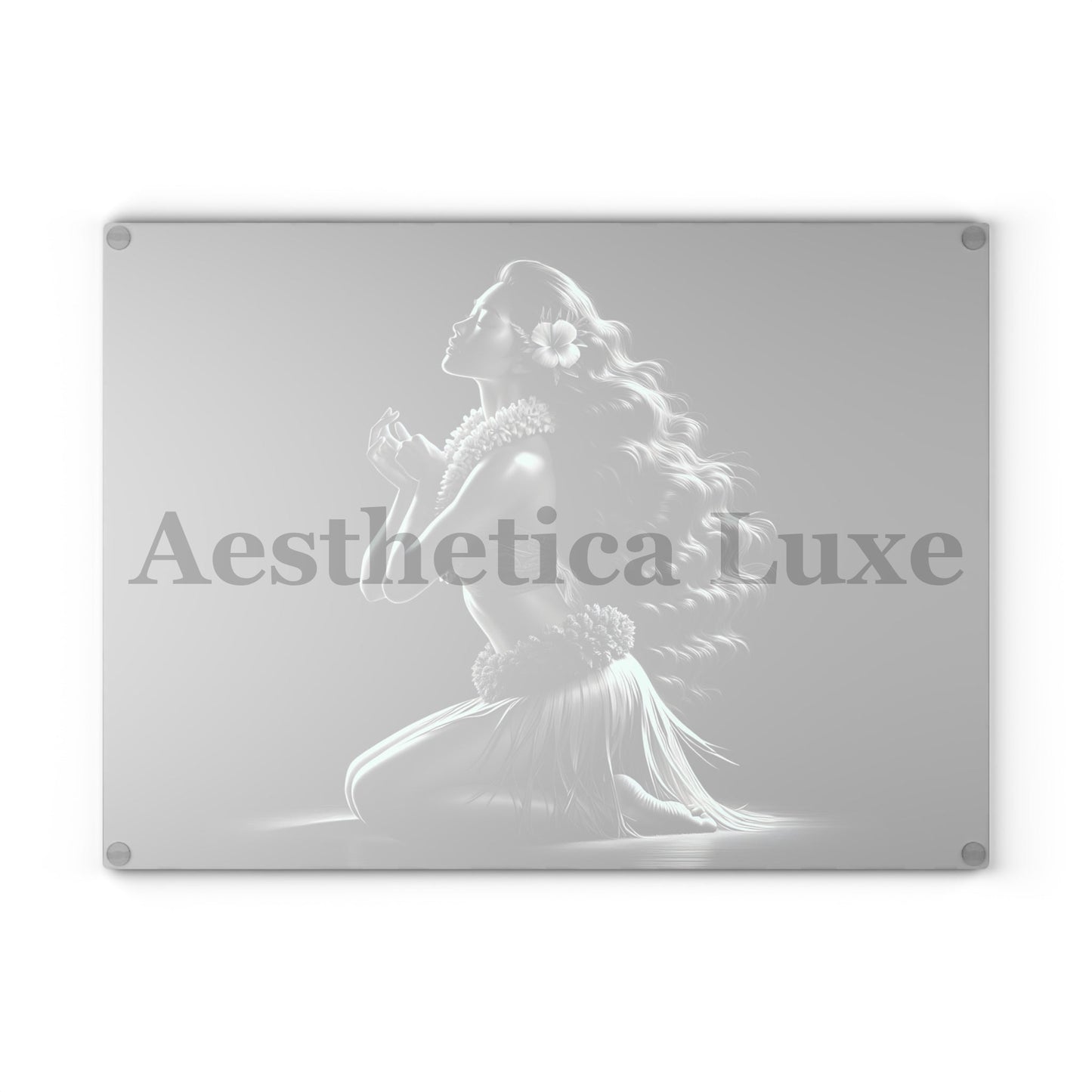 Hawaiian Grace Glass Cutting Board - Elegant Kitchen Decor for Inspiration and Celebration