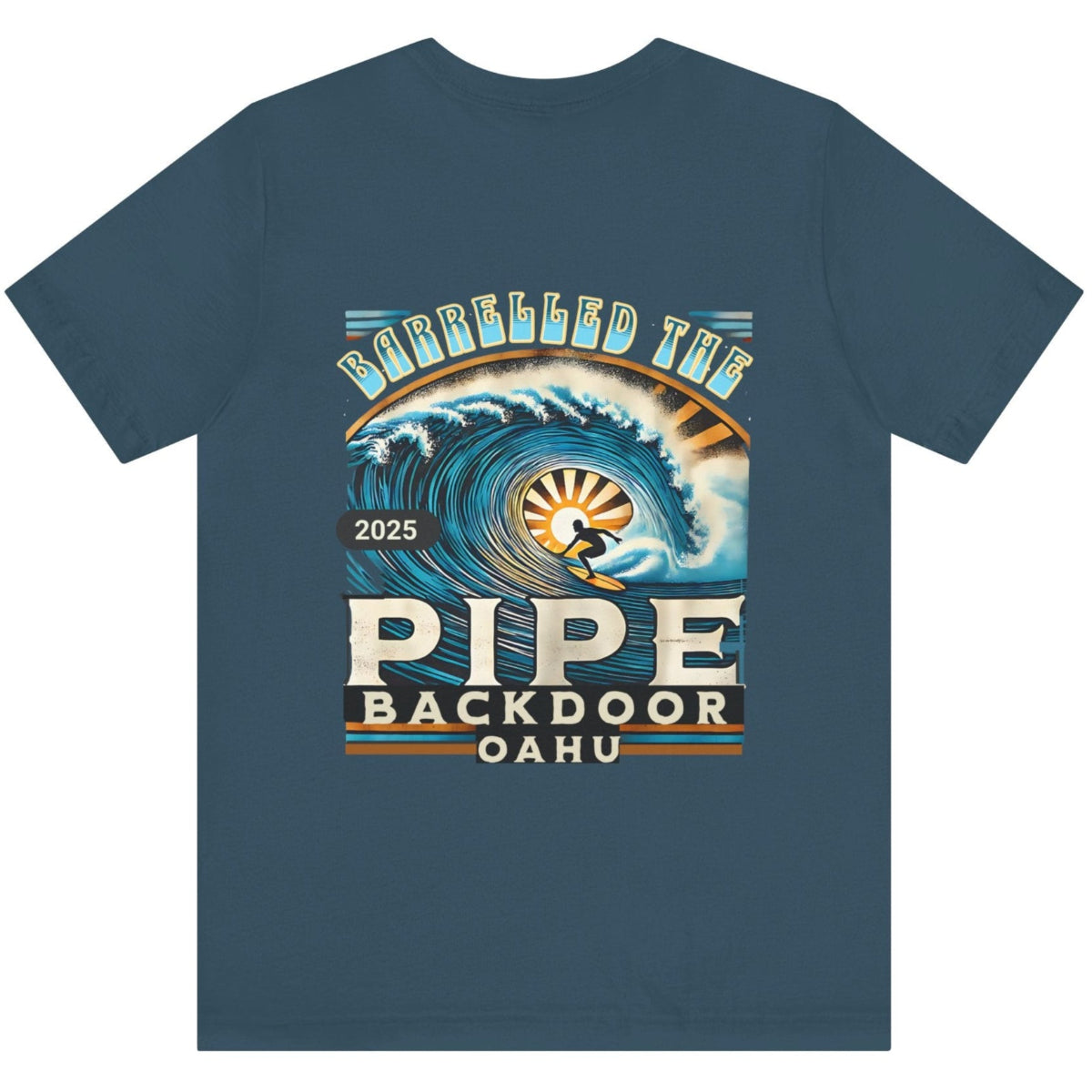Barrelled the Backdoor at Pipeline Surfer Vibes Unisex Jersey Tee, Surfing T-Shirt, Beach Vacation Shirt, Ocean Wave Top, Surf Lover Gift