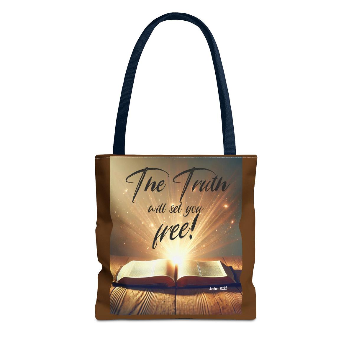 Bible Tote Bag, Christian Faith Tote, The Truth Will Set You Free, Religious Book Bag, Inspirational Carryall, Illuminated Scriptures,