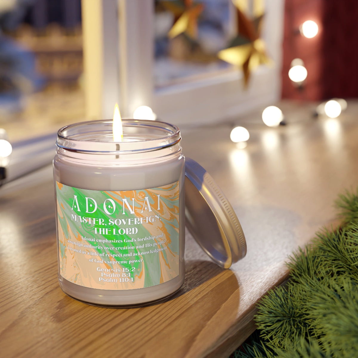 Scented Candle - Adonai, Names of God Series, Bible Study Accompaniment, 9oz