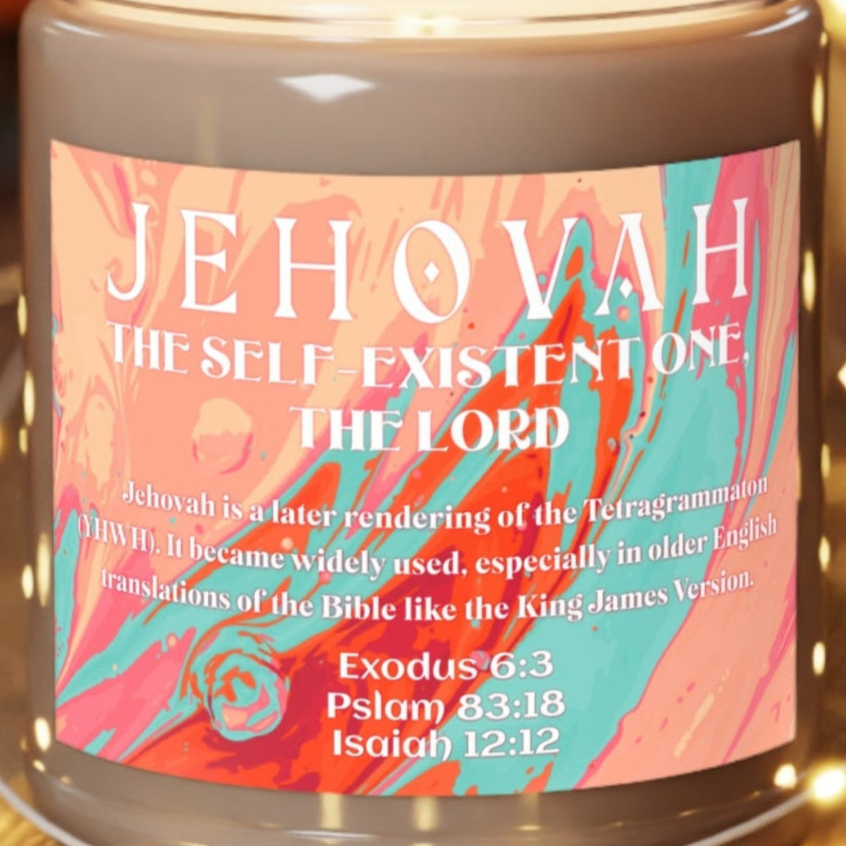 Scented Candle, Jehovah - Names of God Series Candles, 9oz