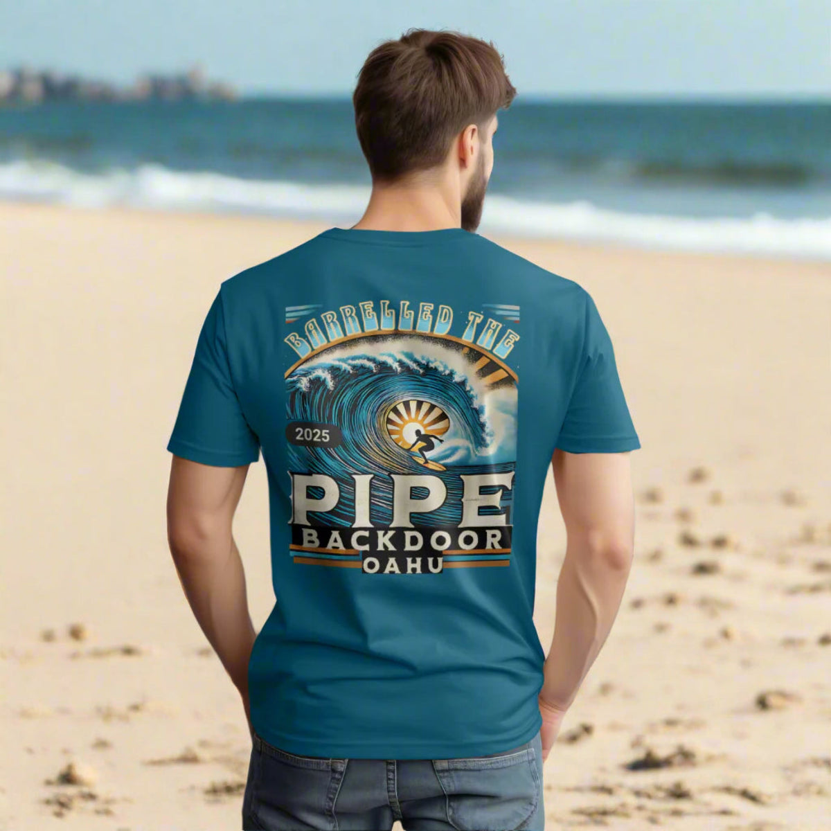 Barrelled the Backdoor at Pipeline Surfer Vibes Unisex Jersey Tee, Surfing T-Shirt, Beach Vacation Shirt, Ocean Wave Top, Surf Lover Gift