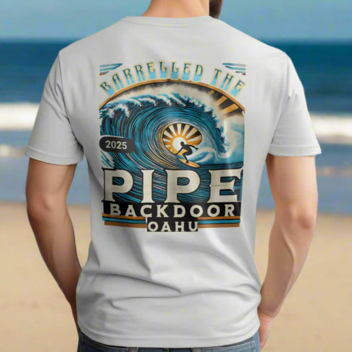 Barrelled the Backdoor at Pipeline Surfer Vibes Unisex Jersey Tee, Surfing T-Shirt, Beach Vacation Shirt, Ocean Wave Top, Surf Lover Gift