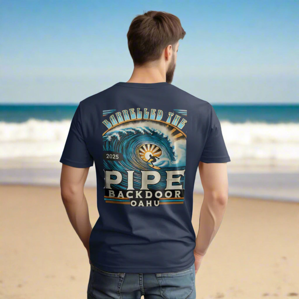 Barrelled the Backdoor at Pipeline Surfer Vibes Unisex Jersey Tee, Surfing T-Shirt, Beach Vacation Shirt, Ocean Wave Top, Surf Lover Gift