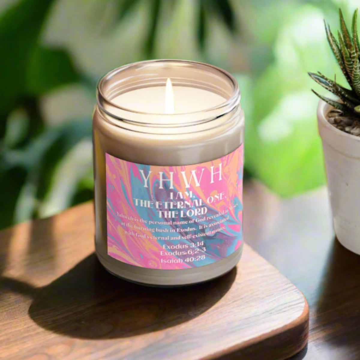 Scented Candles, Names of God Series, YHWH, Scripture Reference, 9oz, 7 Scents, Unscented, Christian Candle, Religious Gift, Biblical