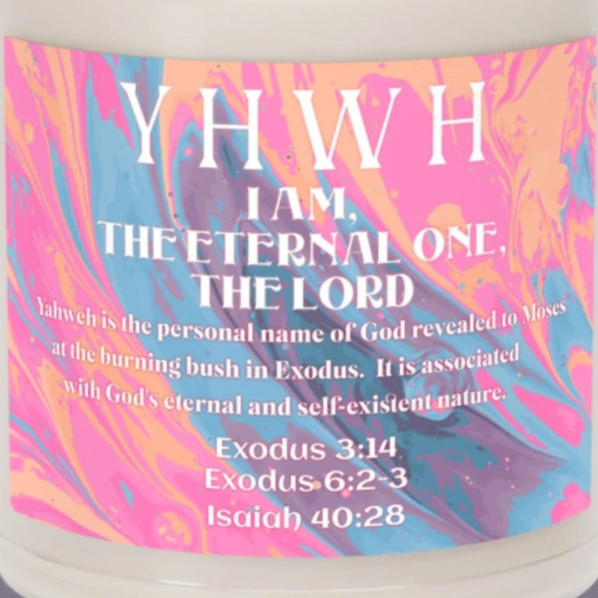 Scented Candles, Names of God Series, YHWH, Scripture Reference, 9oz, 7 Scents, Unscented, Christian Candle, Religious Gift, Biblical