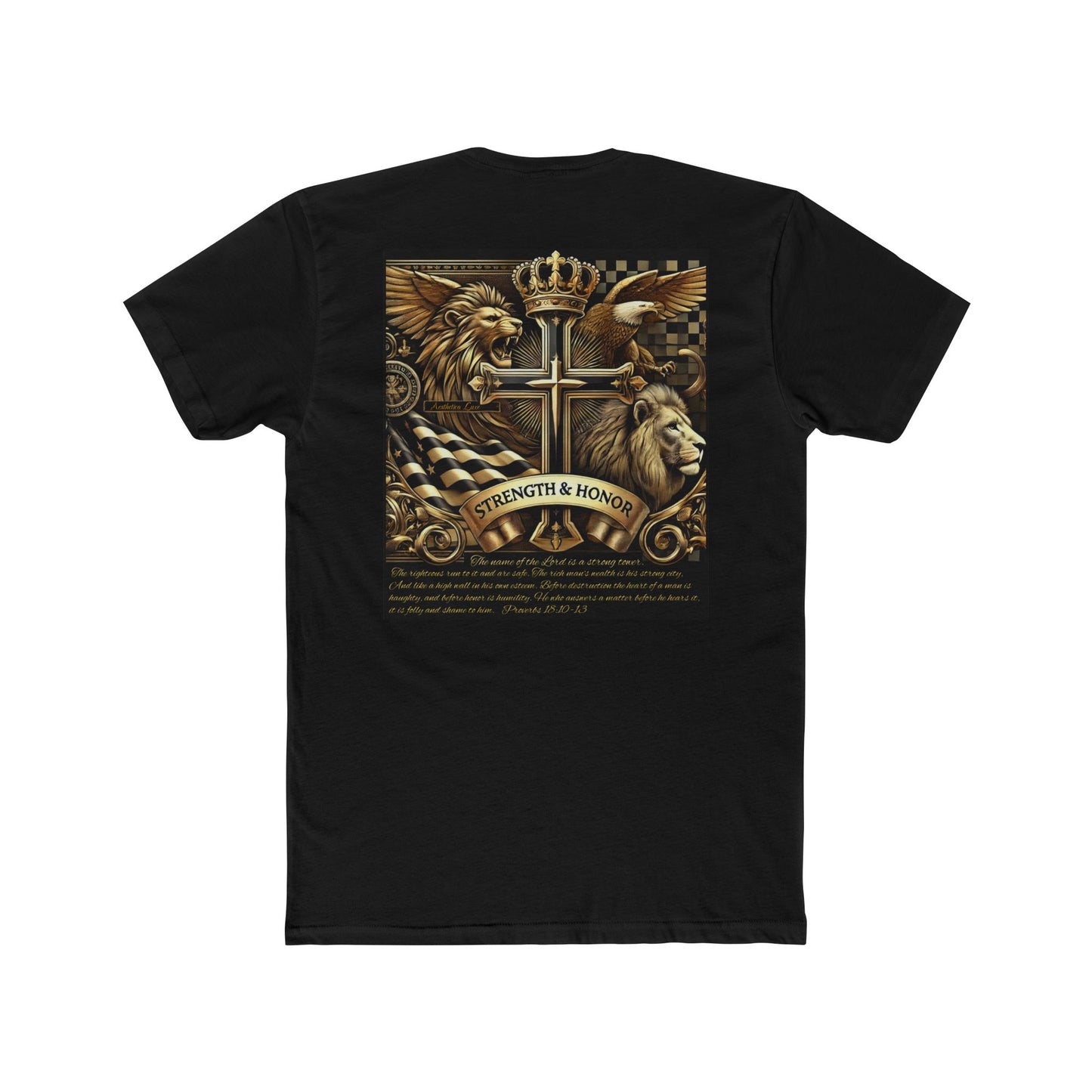 Strength & Honor Unisex Cotton Crew Tee - Bold Graphic Tee for Empowerment and Inspiration