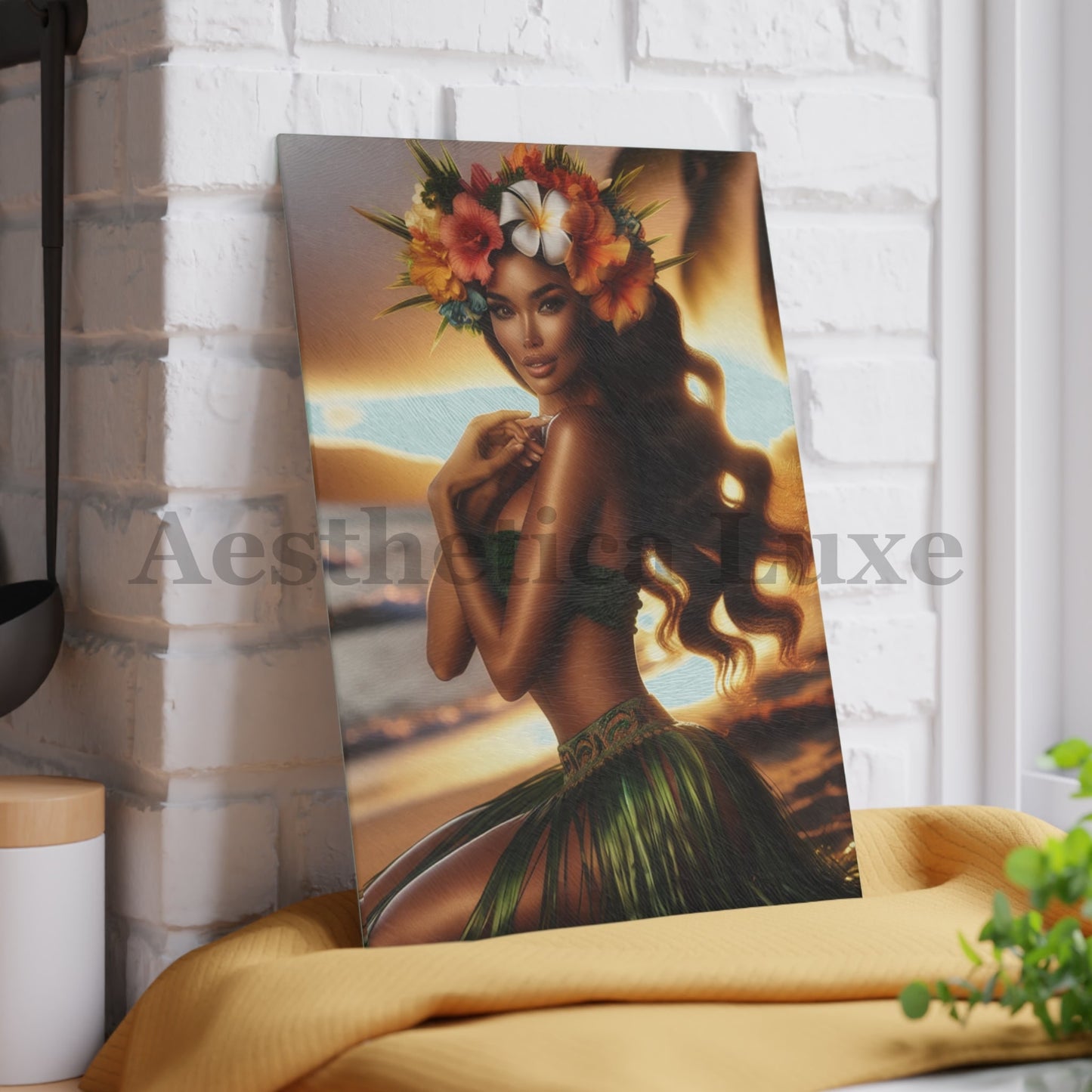 Cutting Board - Hula Girl Sunset Aloha Gesture