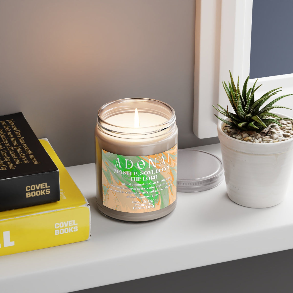 Scented Candle - Adonai, Names of God Series, Bible Study Accompaniment, 9oz