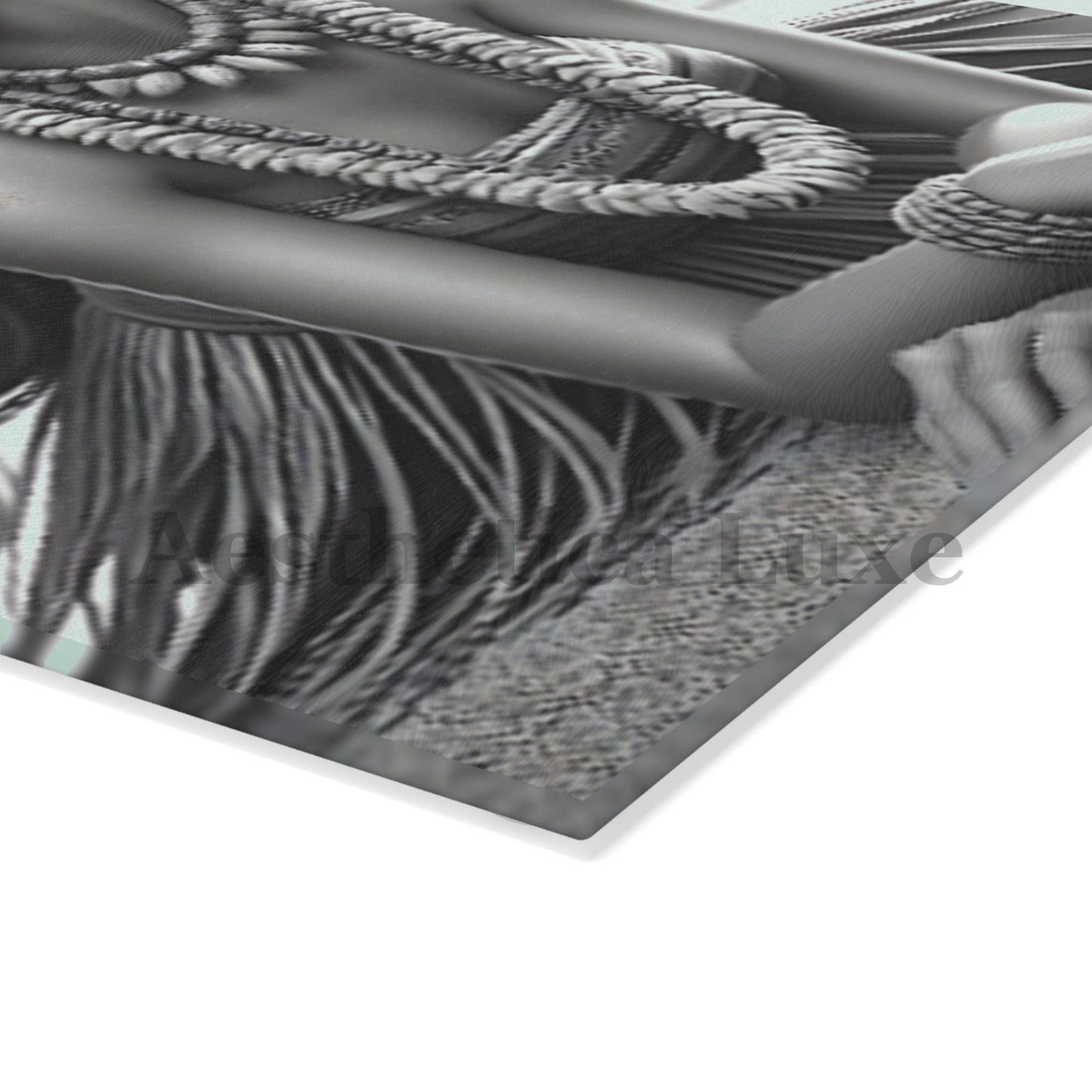 Hawaiian Sunset Glass Cutting Board with Tropical Hula Design