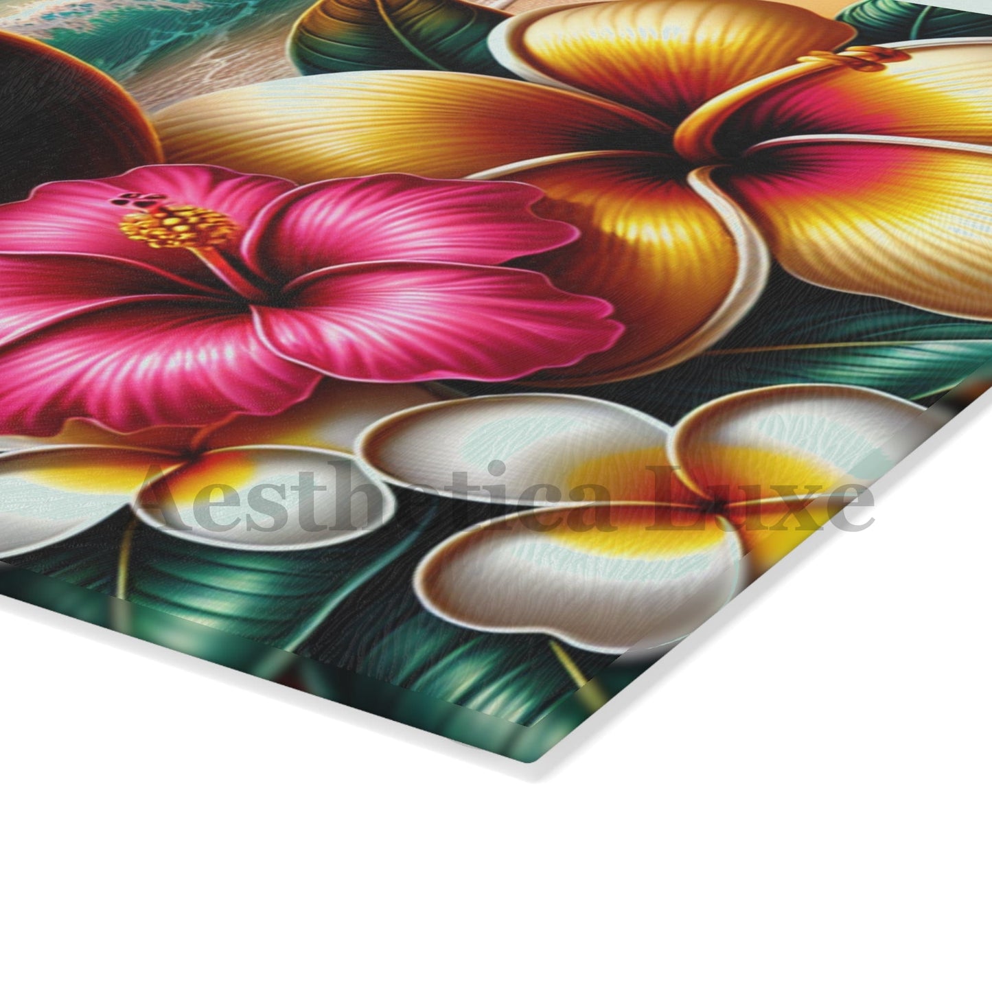 Tropical Bird & Floral Glass Cutting Board - Perfect for Kitchen Decor & Gifts