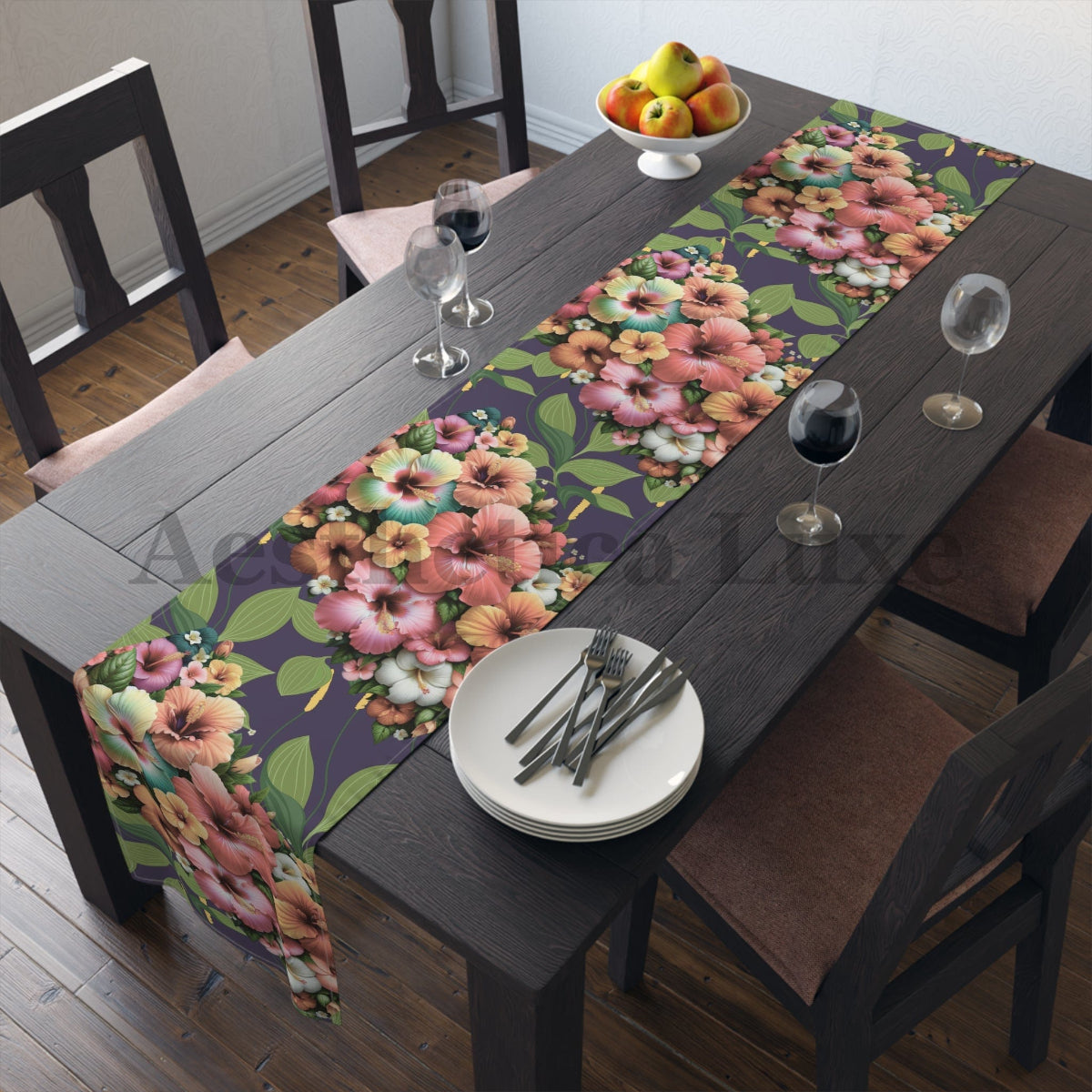 Floral Table Runner - Vibrant Cotton & Poly Home Decor