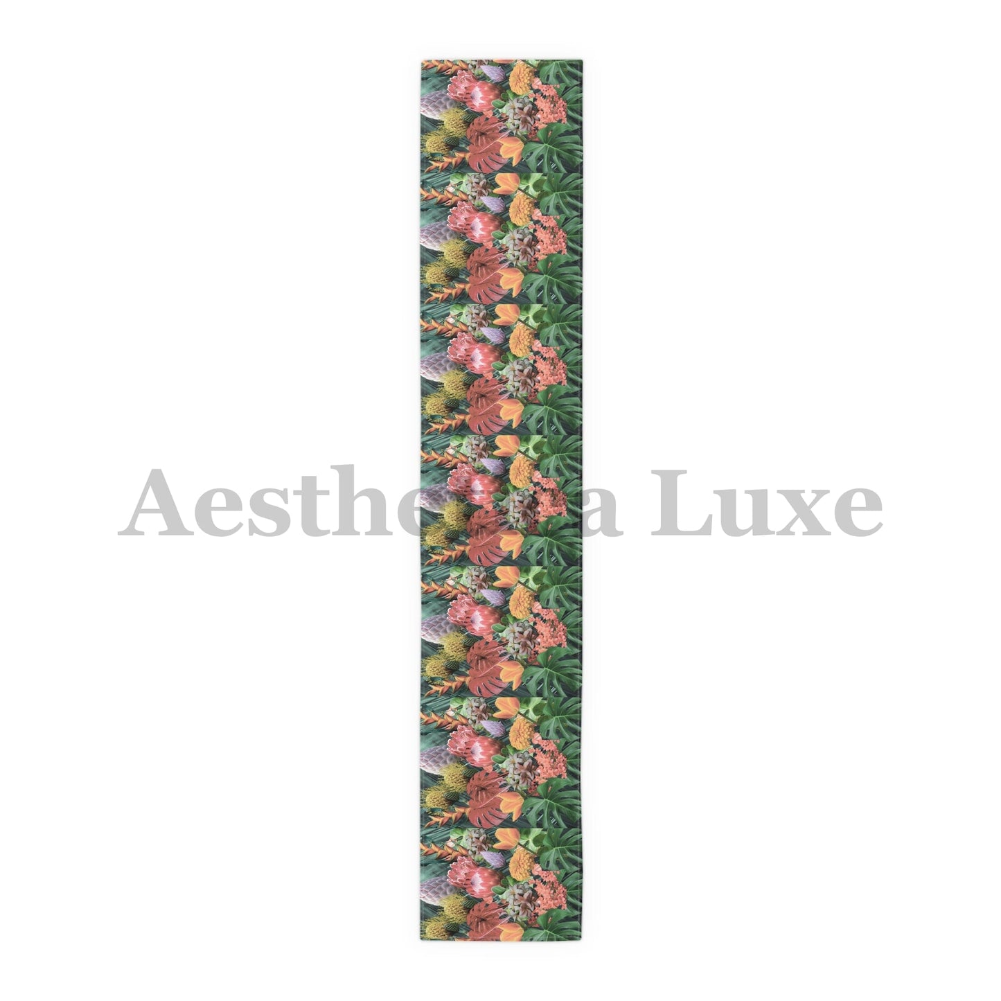 Tropical Floral Table Runner - Vibrant Botanical Cotton & Poly Decor