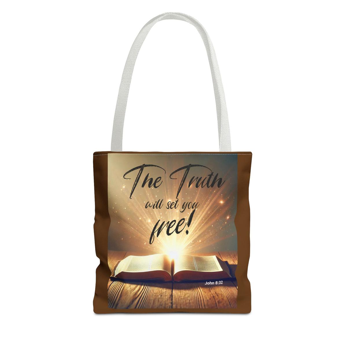 Bible Tote Bag, Christian Faith Tote, The Truth Will Set You Free, Religious Book Bag, Inspirational Carryall, Illuminated Scriptures,
