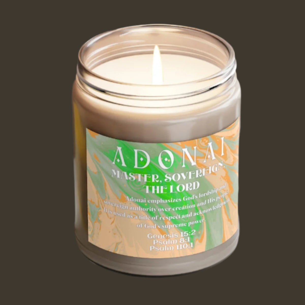 Scented Candle - Adonai, Names of God Series, Bible Study Accompaniment, 9oz