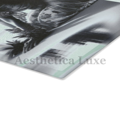 Tropical Hula Girl Glass Cutting Board - Elegant Kitchen Decor for Cooking & Entertaining
