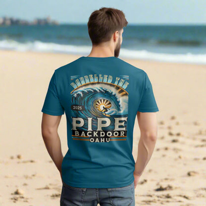 Barrelled the Backdoor at Pipeline Surfer Vibes Unisex Jersey Tee, Surfing T-Shirt, Beach Vacation Shirt, Ocean Wave Top, Surf Lover Gift