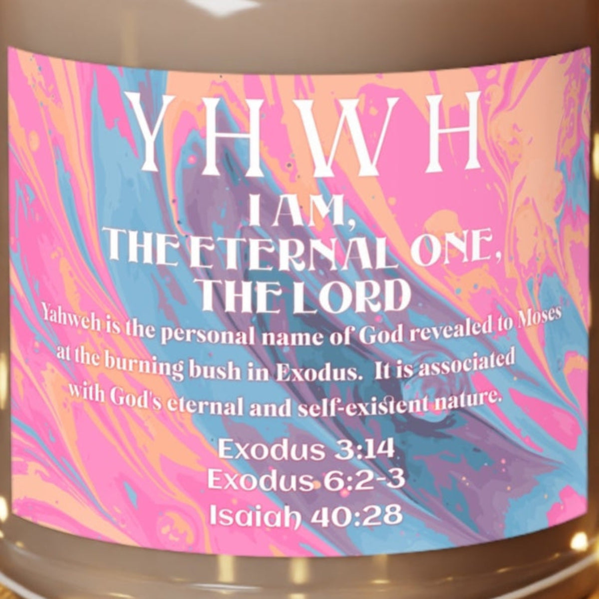 Scented Candles, Names of God Series, YHWH, Scripture Reference, 9oz, 7 Scents, Unscented, Christian Candle, Religious Gift, Biblical