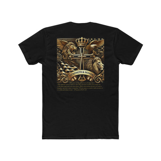 Strength & Honor Unisex Cotton Crew Tee - Bold Graphic Tee for Empowerment and Inspiration