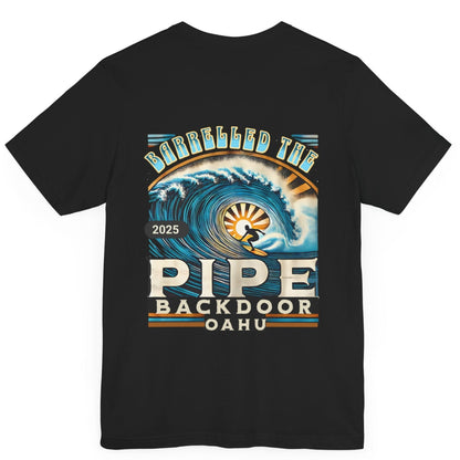 Barrelled the Backdoor at Pipeline Surfer Vibes Unisex Jersey Tee, Surfing T-Shirt, Beach Vacation Shirt, Ocean Wave Top, Surf Lover Gift