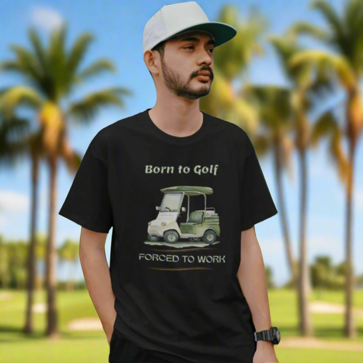 Born to Golf, Forced to Work Unisex Softstyle T-Shirt