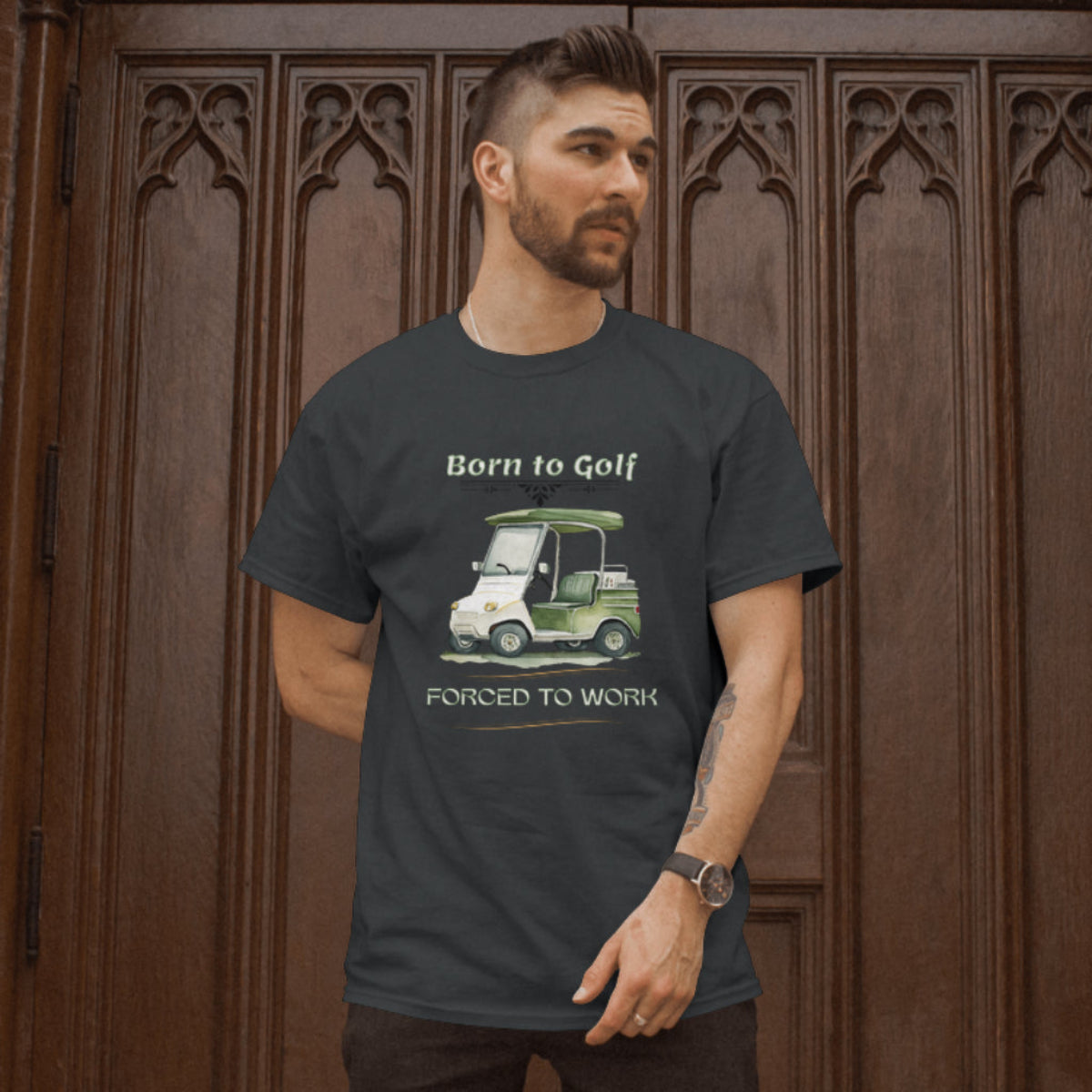 Born to Golf, Forced to Work Unisex Softstyle T-Shirt